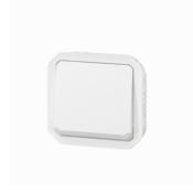 Poussoir inverseur lumineux Plexo 10A composable - Blanc