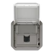 Prise RJ45 catégorie 6A STP Plexo composable - Gris