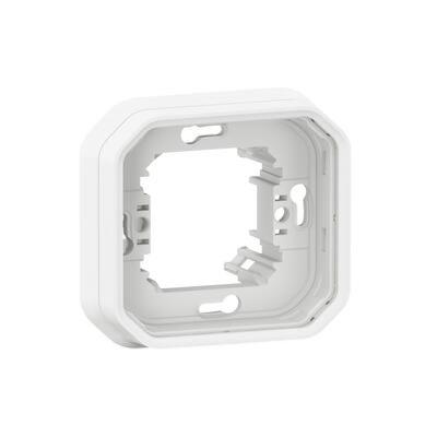 Support plaque encastré 1 poste Plexo composable - Blanc