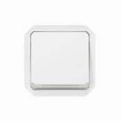 Poussoir inverseur lumineux Plexo 10A composable - Blanc