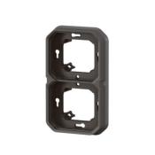 Support plaque encastré 2 postes horizontaux ou verticaux Plexo - Anthracite