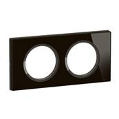 Plaque 2P Verre Onyx Noir