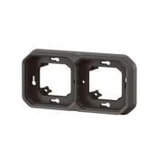 Support plaque encastré 2 postes horizontaux ou verticaux Plexo - Anthracite