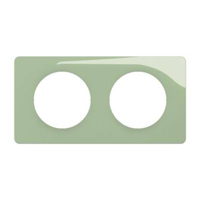LEGRAND Plaque Finition Céliane 2 Postes Vert Céladon - CP0502