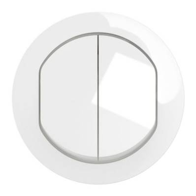 LEGRAND Enjoliveur Double Interrupteur Va-et-Vient Céliane Blanc IP44 - CB4001