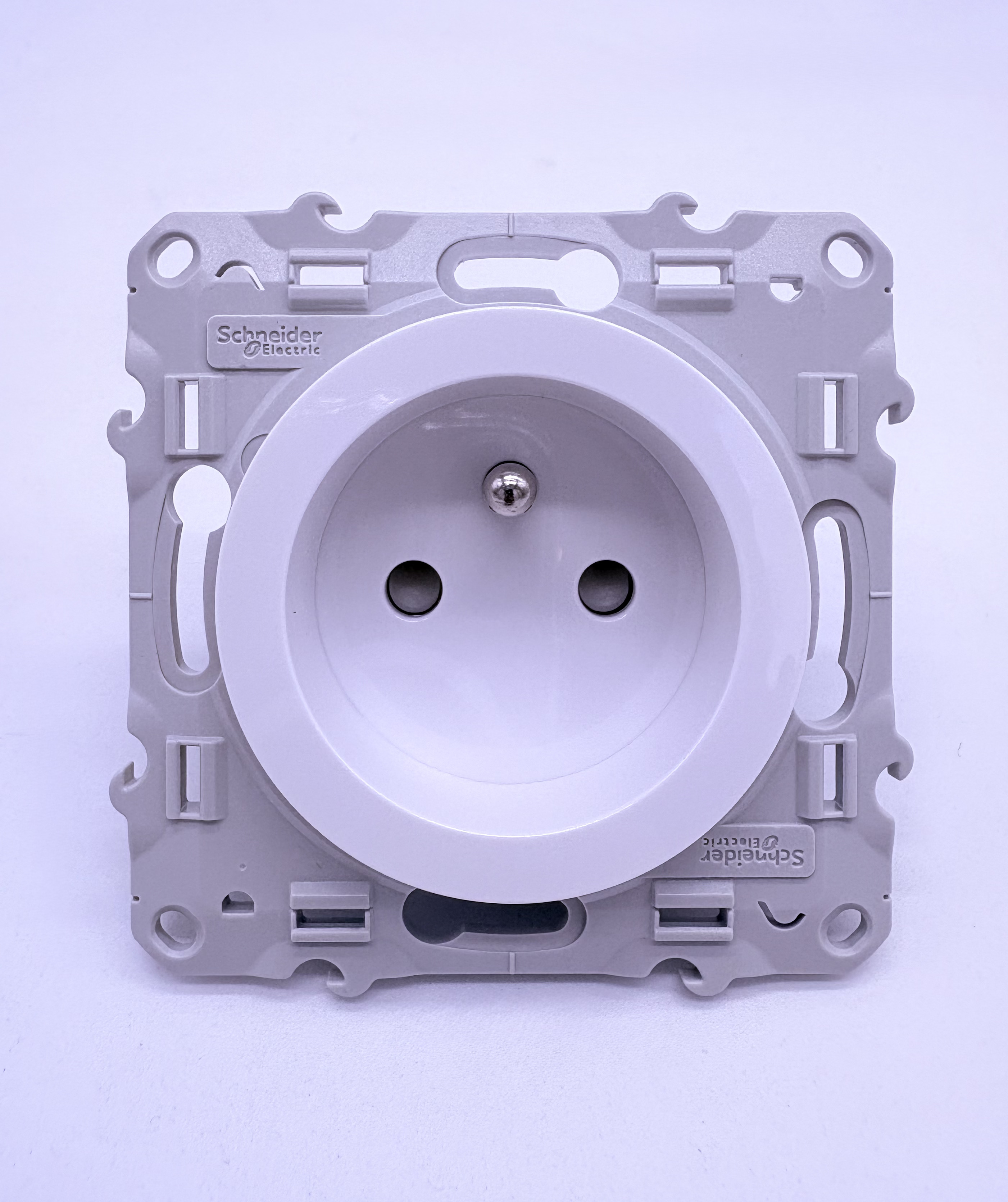 Odace prise de courant 2P+T blanc, à vis, 4 connexions rapides par pôle