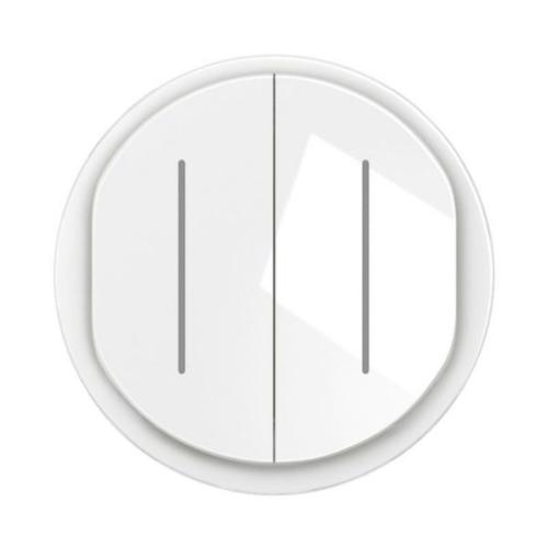 LEGRAND Enjoliveur Double Interrupteur Va-et-Vient à Voyant Témoin Antimicrobien Céliane Blanc - CT3027