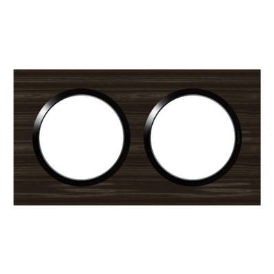 LEGRAND Plaque de Finition Carrée 2 Postes Effet Bois Ébène Dooxie - 600882