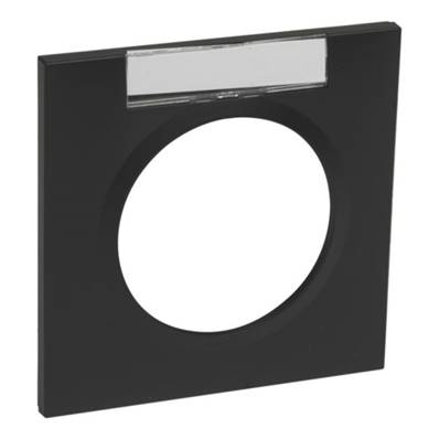 LEGRAND Plaque de Finition Carrée 1 Poste avec Porte-Étiquette Dooxie Noir Velours - 600945